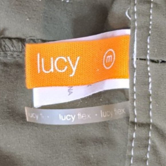 Lucy Army Green Athletic Flex Capris - Picture 6 of 7